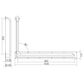 Anti-Ligature Toilet Rail SS 960x600mm - RH