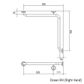 CF Corner Rail SS 700x700mm - RH