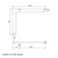 CF Corner Rail SS 760x1000mm - LH