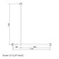 CF Shower Rail KG 1170x1100mm - LH