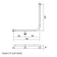 HS Toilet Rail SS 600x600mm - LH