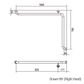 HS Corner Rail WT 760x1000mm - RH