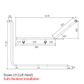 HS Corner Toilet Rail PS 1110x940x700mm - LH