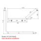 HS Corner Toilet Rail WT 1110x940x700mm - LH