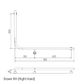 Linear Toilet Rail SS 960x600mm - RH