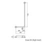 CF Shower Rail PS 400x1100mm - RH