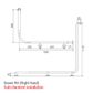 CF Corner Toilet Rail WT 1110x1030x600mm - RH