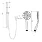 Streamjet Crystal Rail Shower - White/Gold