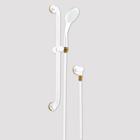 Streamjet Comfort Rail Shower - White/Gold