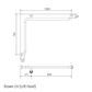 HS Corner Rail SS 760x1000mm - LH