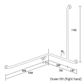 HS Shower Rail SS 760x1000x1100mm - RH