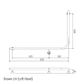 Linear Toilet Rail SS 960x600mm - LH