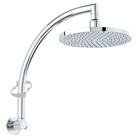 Cosmic Swivel Swan Neck Wall Shower - Chrome