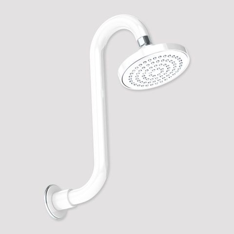 Streamjet Swan Neck Rising Arm - White/Chrome