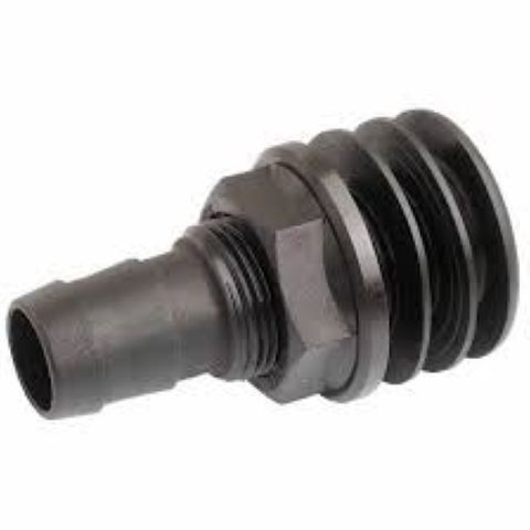 25mm Hansen Male Tank Fitting Black