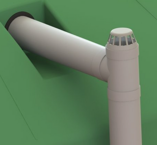 Overflow vent kit-80mm complete with seal vent and T