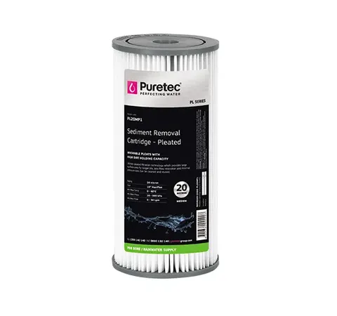 Puretec PL20MP1 Pleated Sediment cartridge 10x4.5" 20 micron