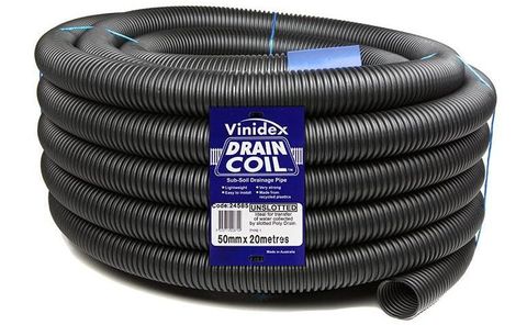 VINIDEX Draincoil Unslotted 65mm x 20m