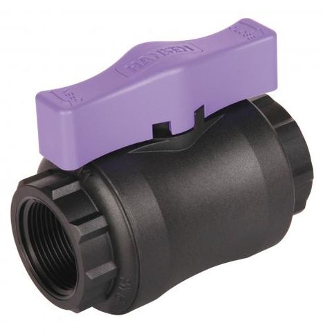 HANSEN Poly Ball Valve LILAC Handle 15mm