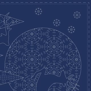 CHRISTMAS SASHIKO PANEL NAVY