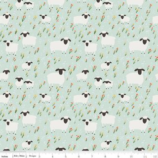 FLANNEL LITTLE LAMBS MINT