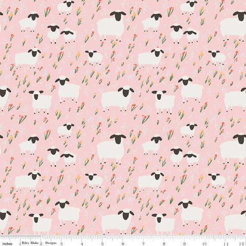 FLANNEL LITTLE LAMBS PINK