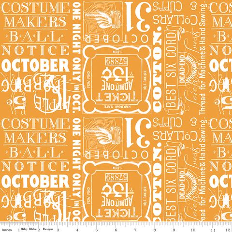 COSTUME MAKER'S ACT II TICKET TEXT ORANGE