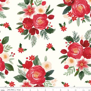 CHARMING CHRISTMAS 107/108" WIDE BACK FLORAL CLOUD