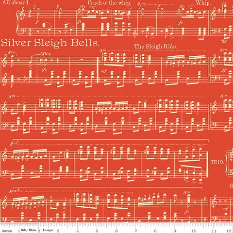 CLASSIC CHRISTMAS SHEET MUSIC RED