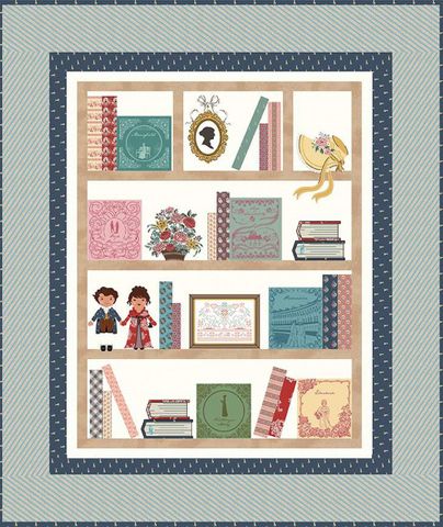 JANE AUSTEN LIBRARY QUILT - MACHINE EMBROIDERY USB