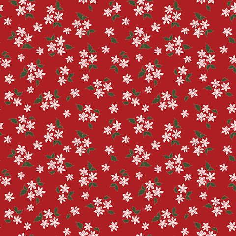 MISTLETOE & HOLLY FLORAL BARN RED