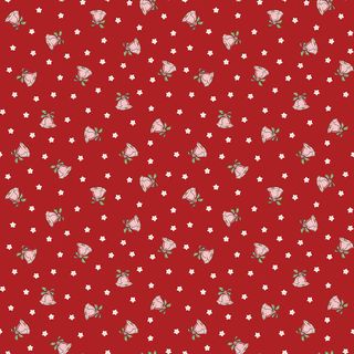 MISTLETOE & HOLLY MISTLE SCATTERED BELLS BARN RED