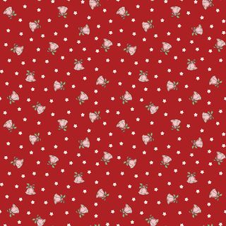 MISTLETOE & HOLLY MISTLE SCATTERED BELLS BARN RED