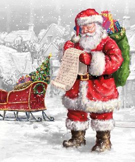 MORE CHRISTMAS WISHES 35 1/2" X 43" SANTA'S LIST P