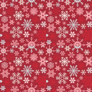 MISTLETOE & HOLLY SNOWFLAKES BARN RED