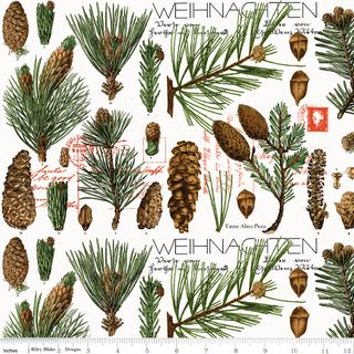 CLASSIC CHRISTMAS BOTANICAL PINES WHITE