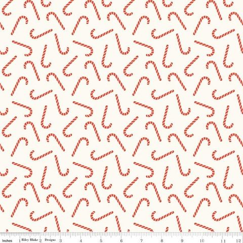 FLANNEL CANDY CANES CREAM