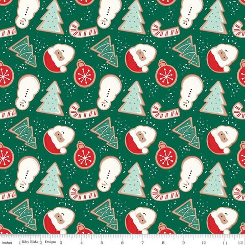 FLANNEL CHRISTMAS COOKIES GREEN