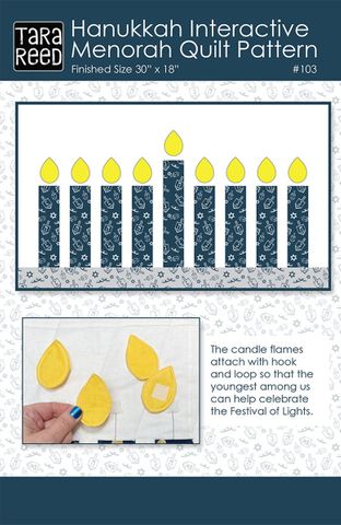 HANUKKAH INTERACTIVE MENORAH QUILT BY TARA REED