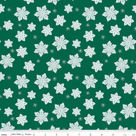 FLANNEL SNOWFLAKES GREEN