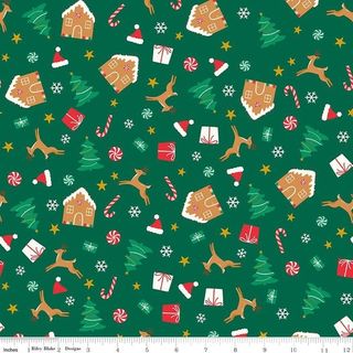 FLANNEL CHRISTMAS ICONS GREEN