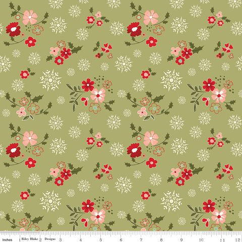 GLISTEN WINTER FLOWERS OLIVE