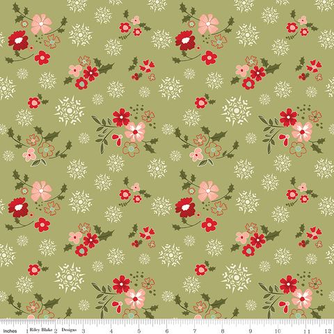 GLISTEN WINTER FLOWERS OLIVE