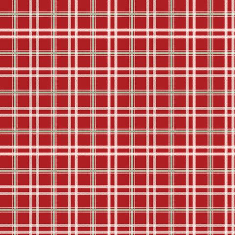 MISTLETOE & HOLLY PLAID BARN RED