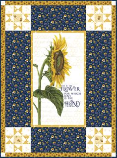 HONEY BEES AND FLOWERS PLEASE DISPLAY QUILT