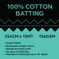 BATTING COTTON 100% 254CM 156GSM 15MT