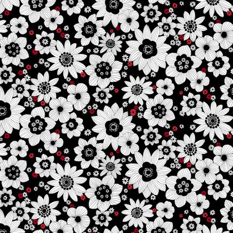 CRIMSON ROYALE PACKED SKETCHY FLOWERS