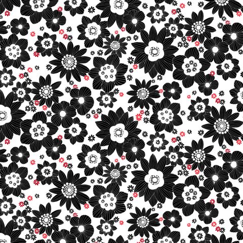 CRIMSON ROYALE PACKED SKETCHY FLOWERS