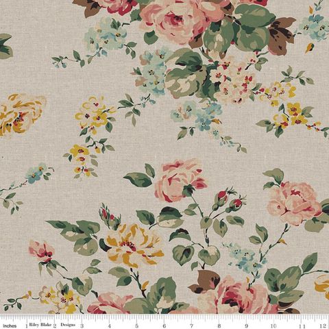 ROSE & VIOLET'S BOUQUET DES FLEURS 58/60" LINEN BO
