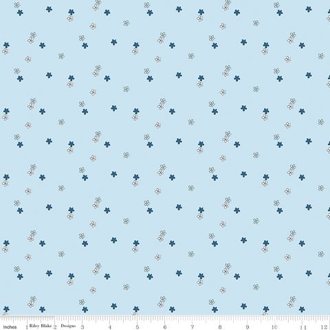 BLUE BLOOMS & THREADS  DITZY BLUE